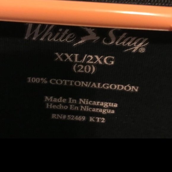 White Stag, 2X, 100% cotton tee, black - Picture 3 of 6